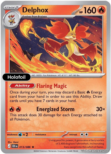 Delphox - 013/086 - [CRI - ME04: Chaos Rising] - Holofoil