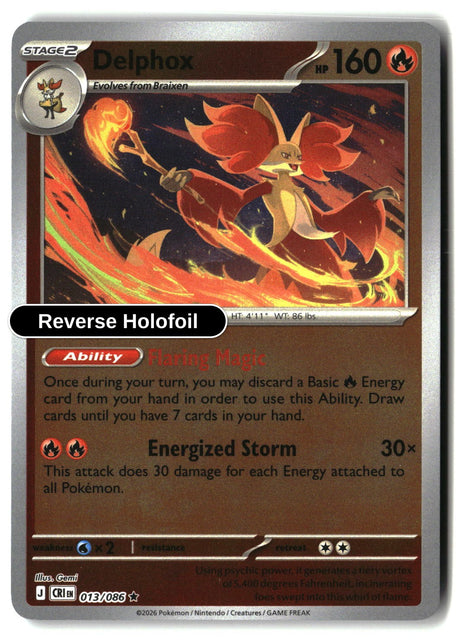 Delphox - 013/086 - [CRI - ME04: Chaos Rising] - Reverse Holofoil