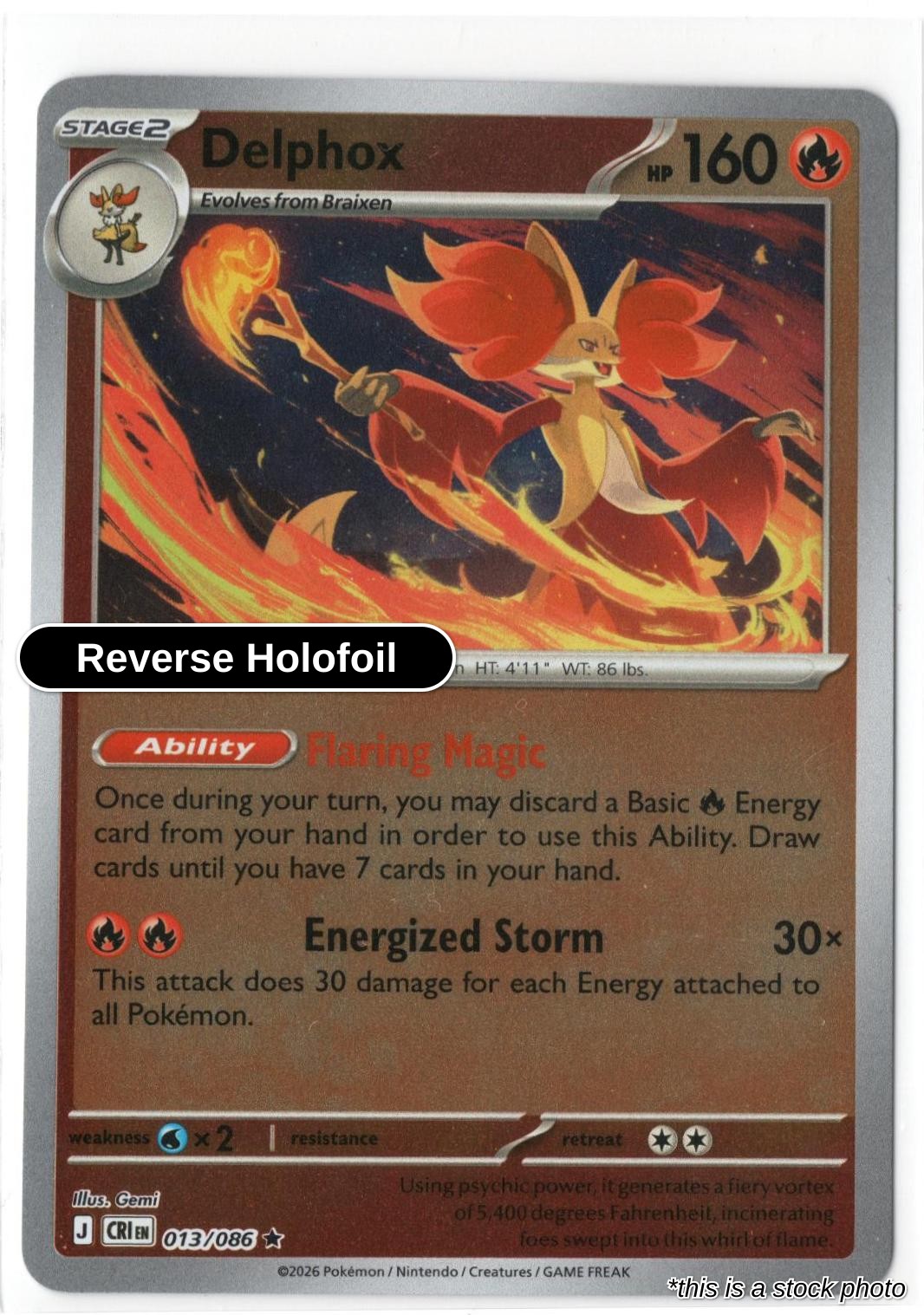 Delphox - 013/086 - [CRI - ME04: Chaos Rising] - Reverse Holofoil
