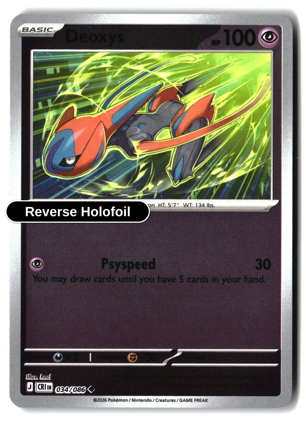 Deoxys - 034/086 - [CRI - ME04: Chaos Rising] - Reverse Holofoil