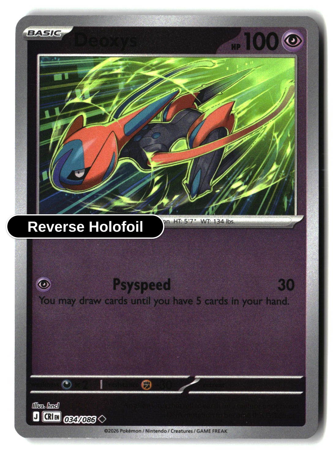 Deoxys - 034/086 - [CRI - ME04: Chaos Rising] - Reverse Holofoil