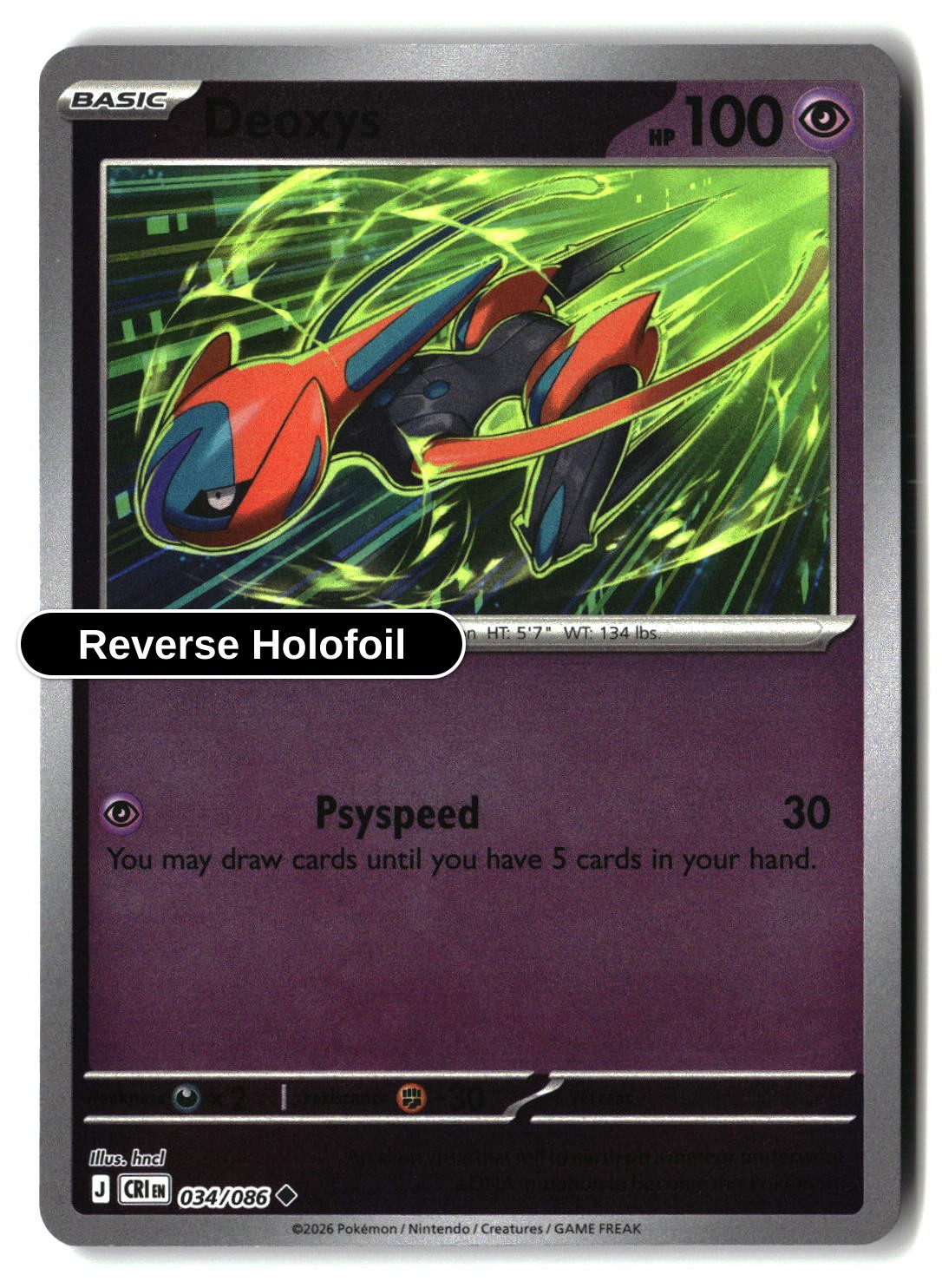 Deoxys - 034/086 - [CRI - ME04: Chaos Rising] - Reverse Holofoil