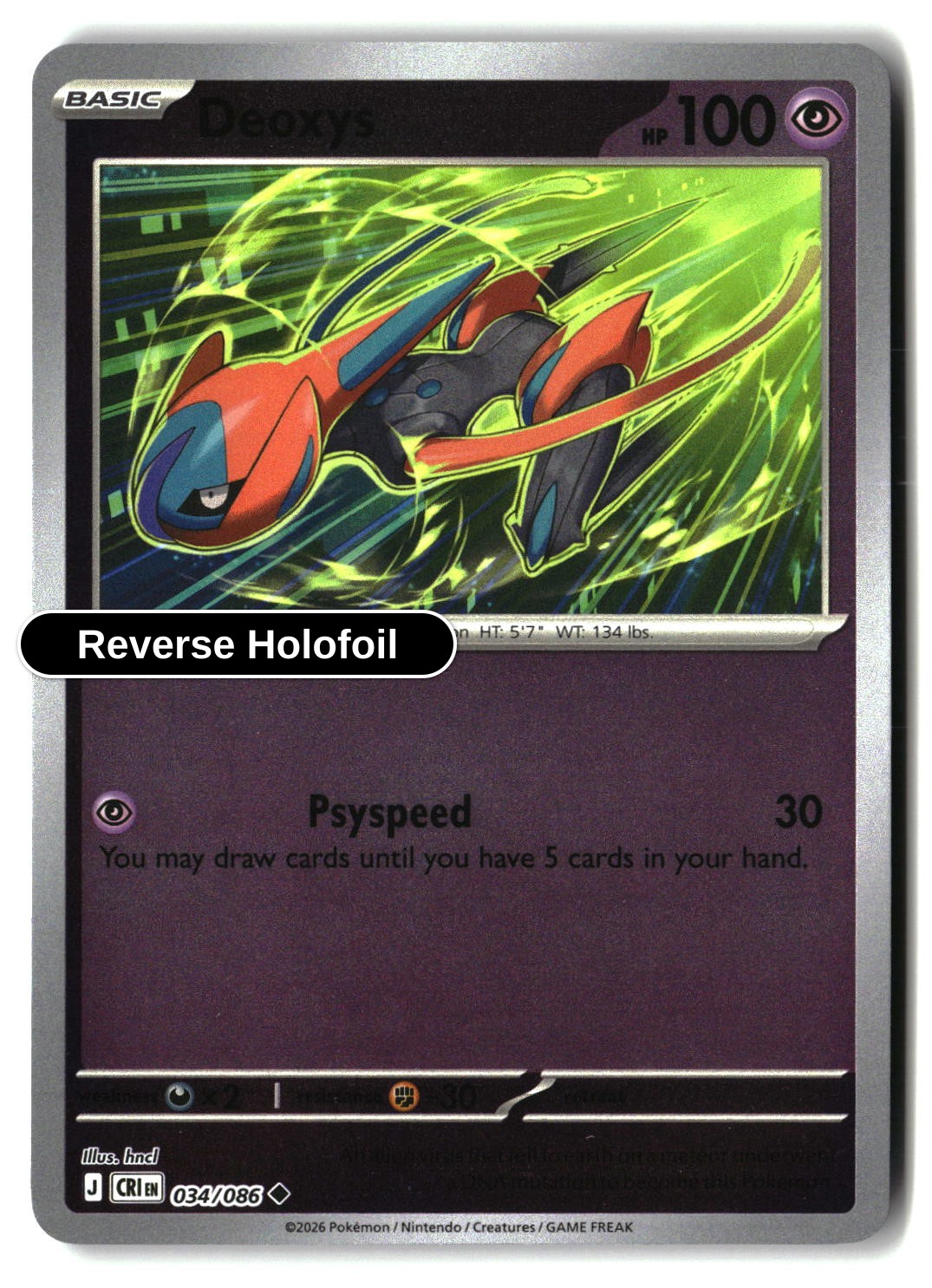 Deoxys - 034/086 - [CRI - ME04: Chaos Rising] - Reverse Holofoil