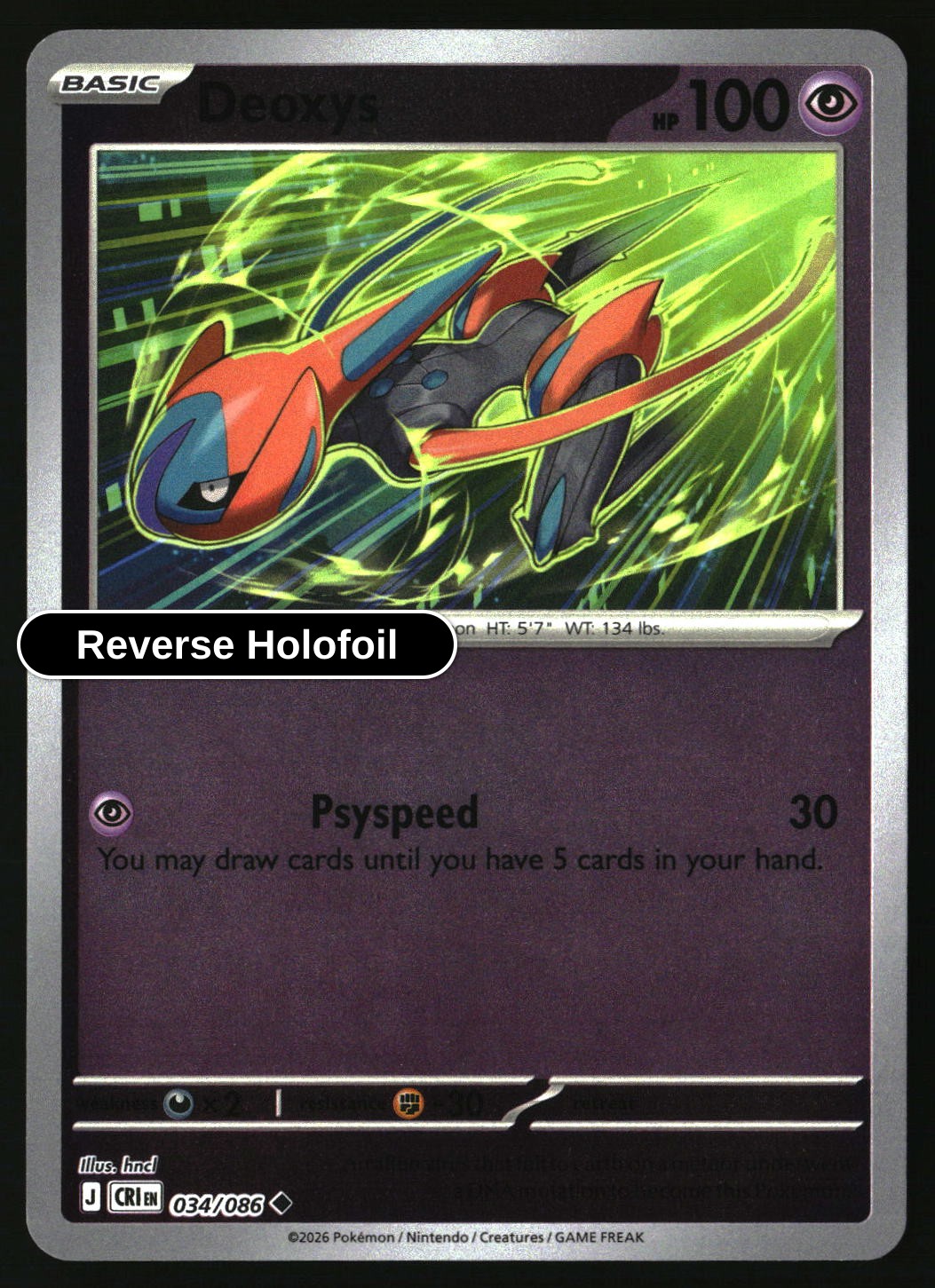 Deoxys - 034/086 - [CRI - ME04: Chaos Rising] - Reverse Holofoil