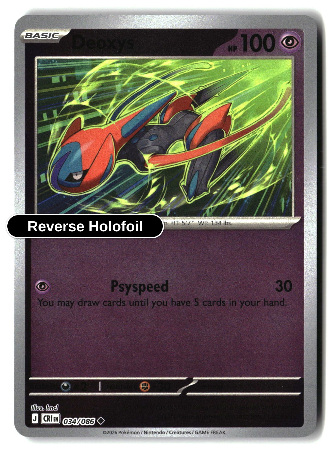 Deoxys - 034/086 - [CRI - ME04: Chaos Rising] - Reverse Holofoil