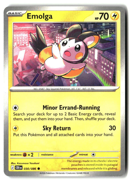 Emolga - 030/086 - [CRI - ME04: Chaos Rising]