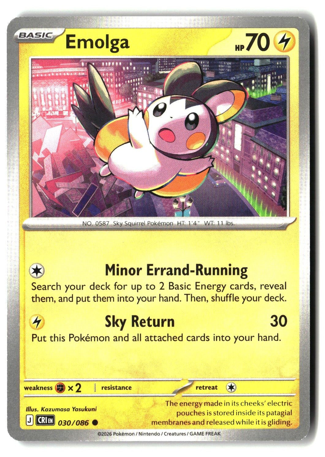 Emolga - 030/086 - [CRI - ME04: Chaos Rising]