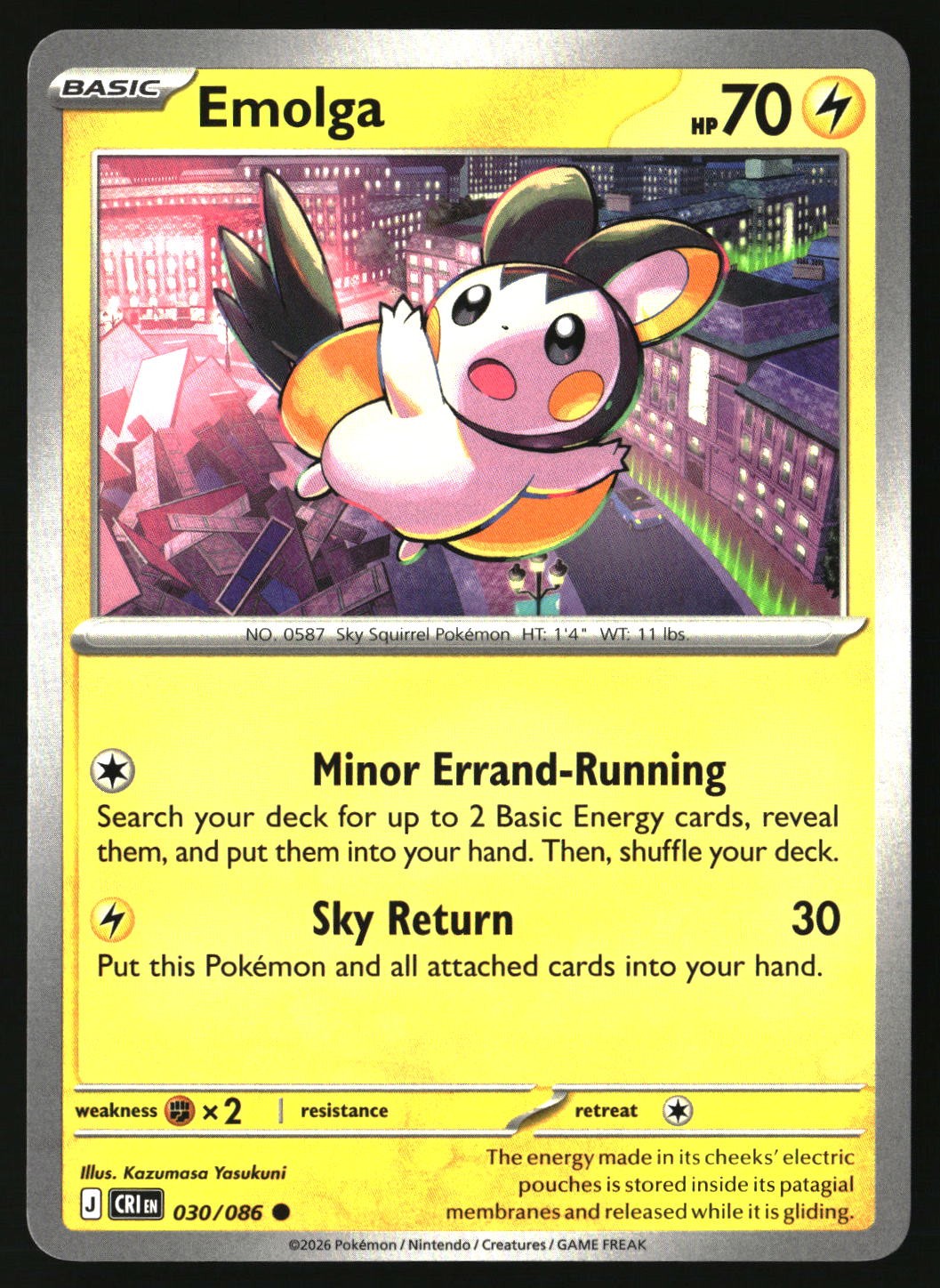 Emolga - 030/086 - [CRI - ME04: Chaos Rising]