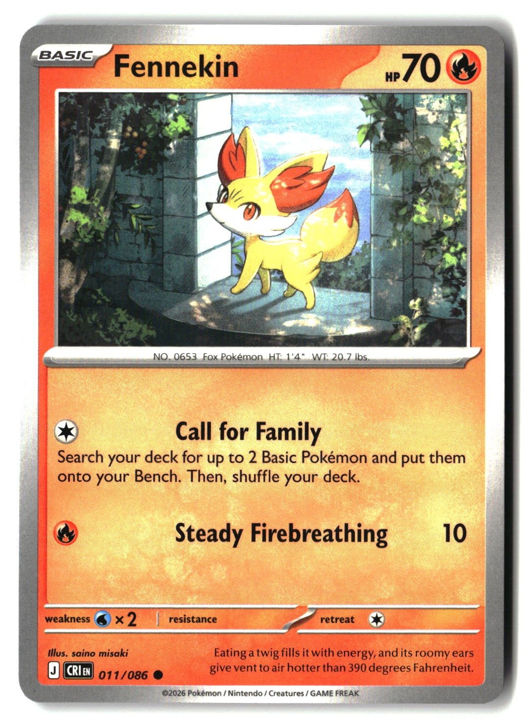 Fennekin - 011/086 - [CRI - ME04: Chaos Rising]