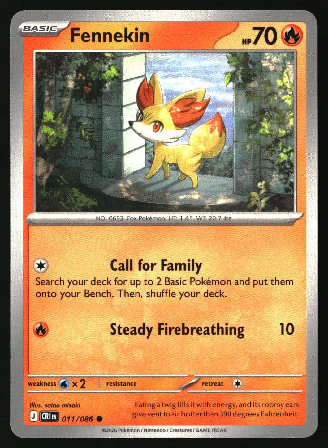 Fennekin - 011/086 - [CRI - ME04: Chaos Rising]