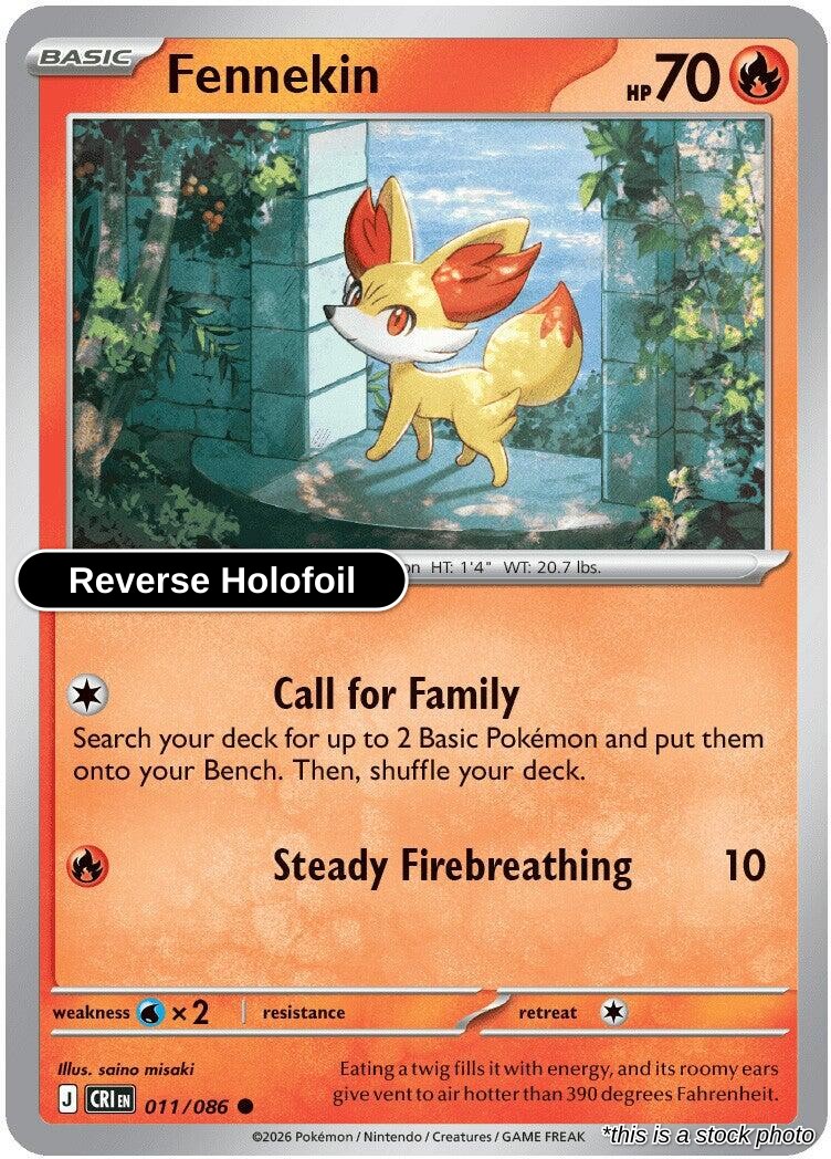 Fennekin - 011/086 - [CRI - ME04: Chaos Rising] - Reverse Holofoil