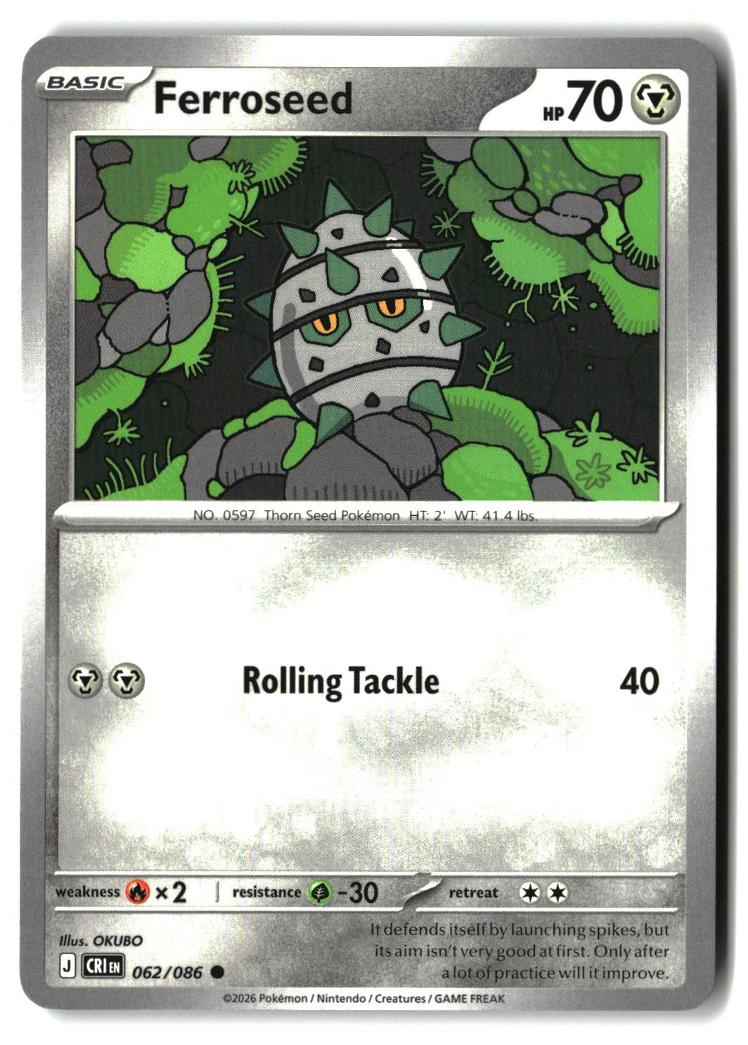 Ferroseed - 062/086 - [CRI - ME04: Chaos Rising]
