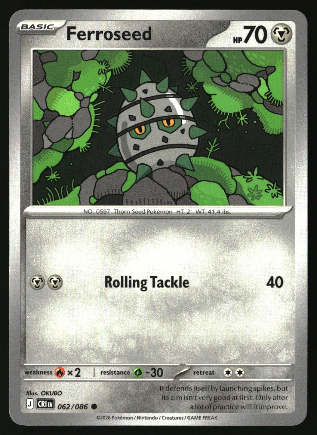 Ferroseed - 062/086 - [CRI - ME04: Chaos Rising]