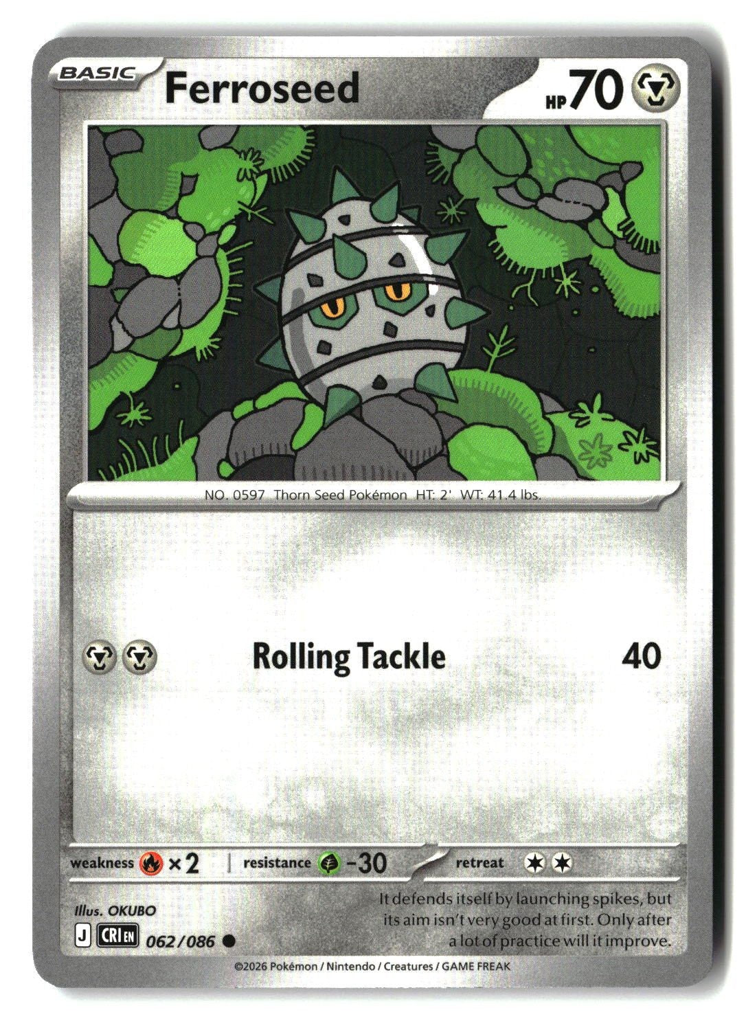 Ferroseed - 062/086 - [CRI - ME04: Chaos Rising]