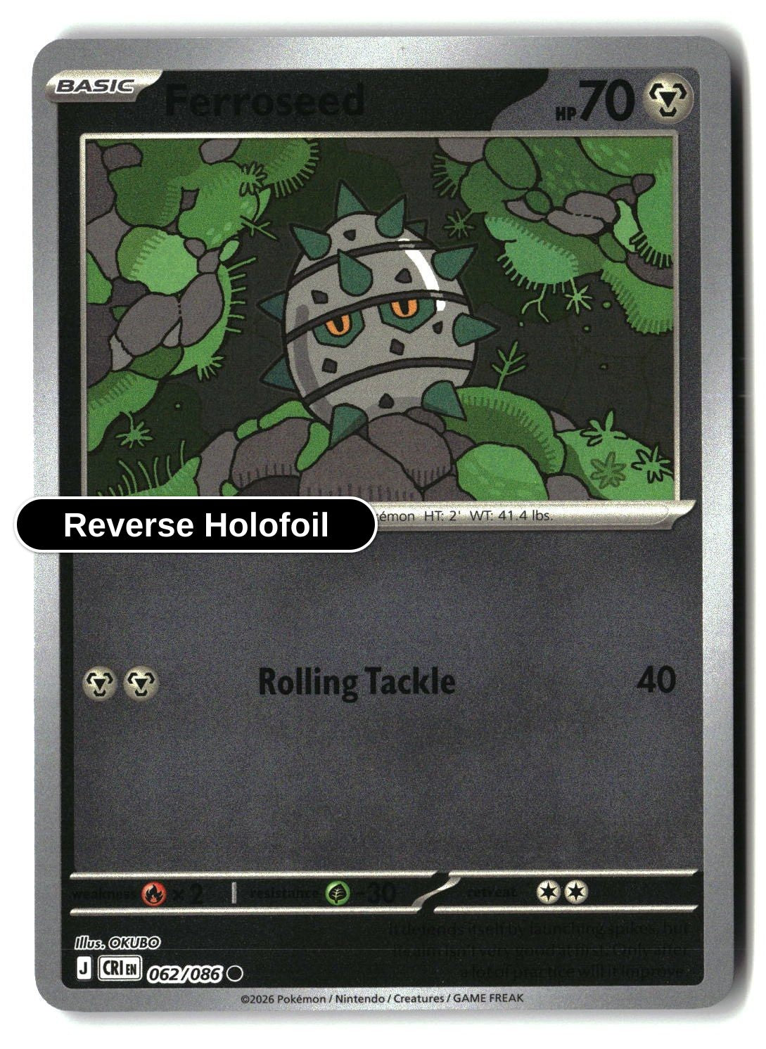 Ferroseed - 062/086 - [CRI - ME04: Chaos Rising] - Reverse Holofoil