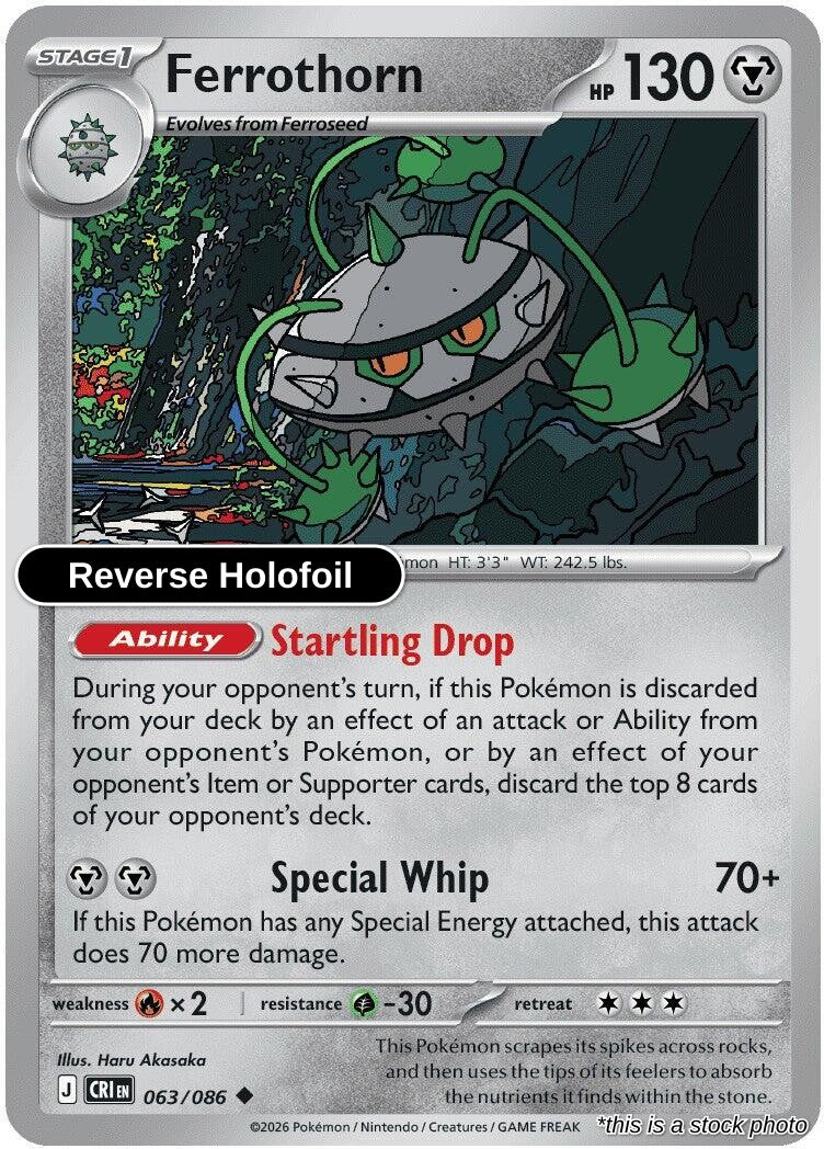 Ferrothorn - 063/086 - [CRI - ME04: Chaos Rising] - Reverse Holofoil