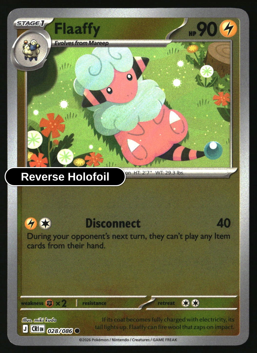 Flaaffy - 028/086 - [CRI - ME04: Chaos Rising] - Reverse Holofoil