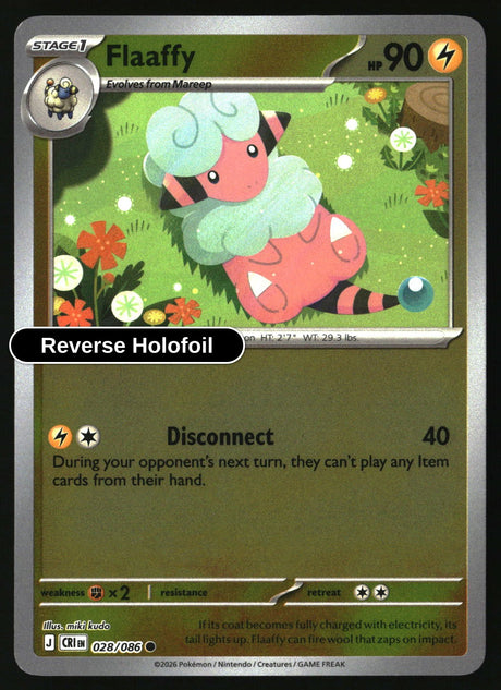 Flaaffy - 028/086 - [CRI - ME04: Chaos Rising] - Reverse Holofoil