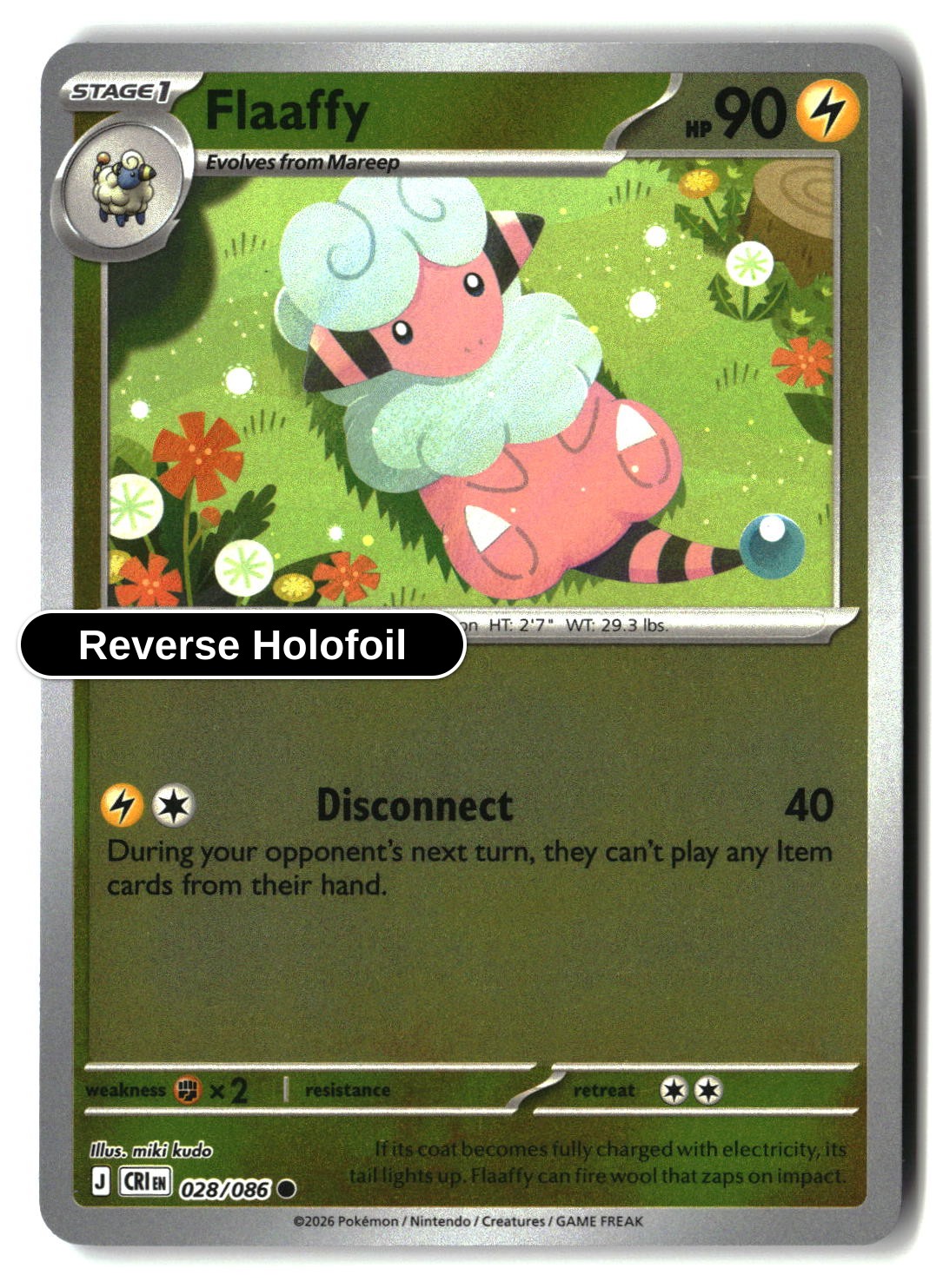 Flaaffy - 028/086 - [CRI - ME04: Chaos Rising] - Reverse Holofoil