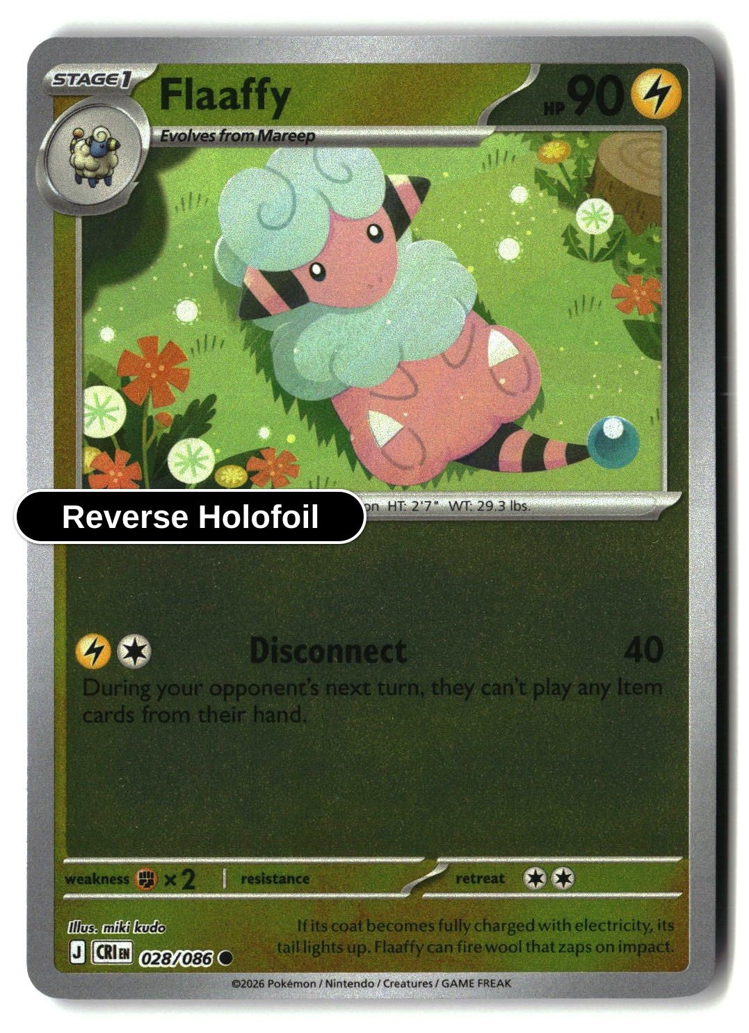 Flaaffy - 028/086 - [CRI - ME04: Chaos Rising] - Reverse Holofoil