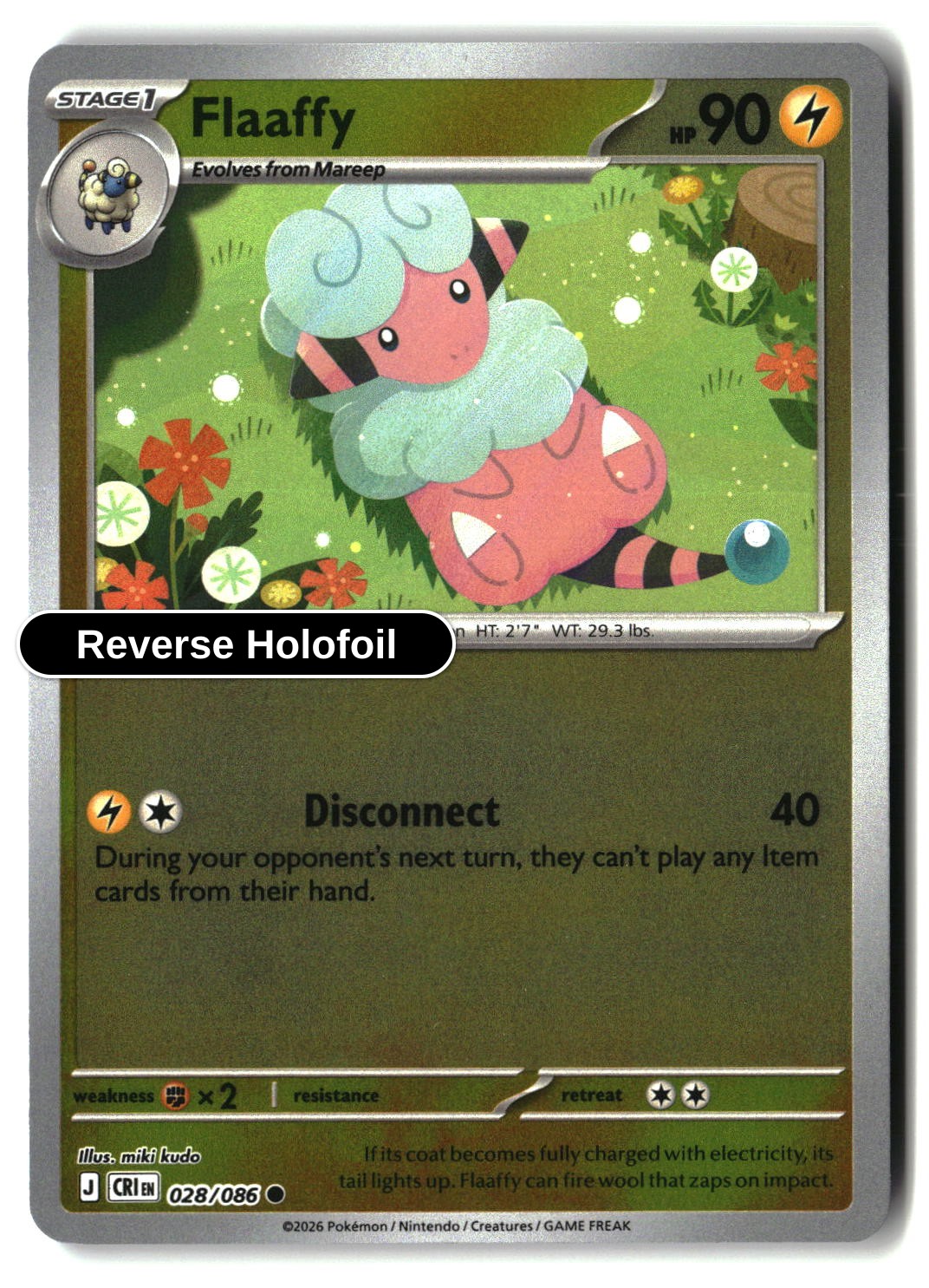 Flaaffy - 028/086 - [CRI - ME04: Chaos Rising] - Reverse Holofoil