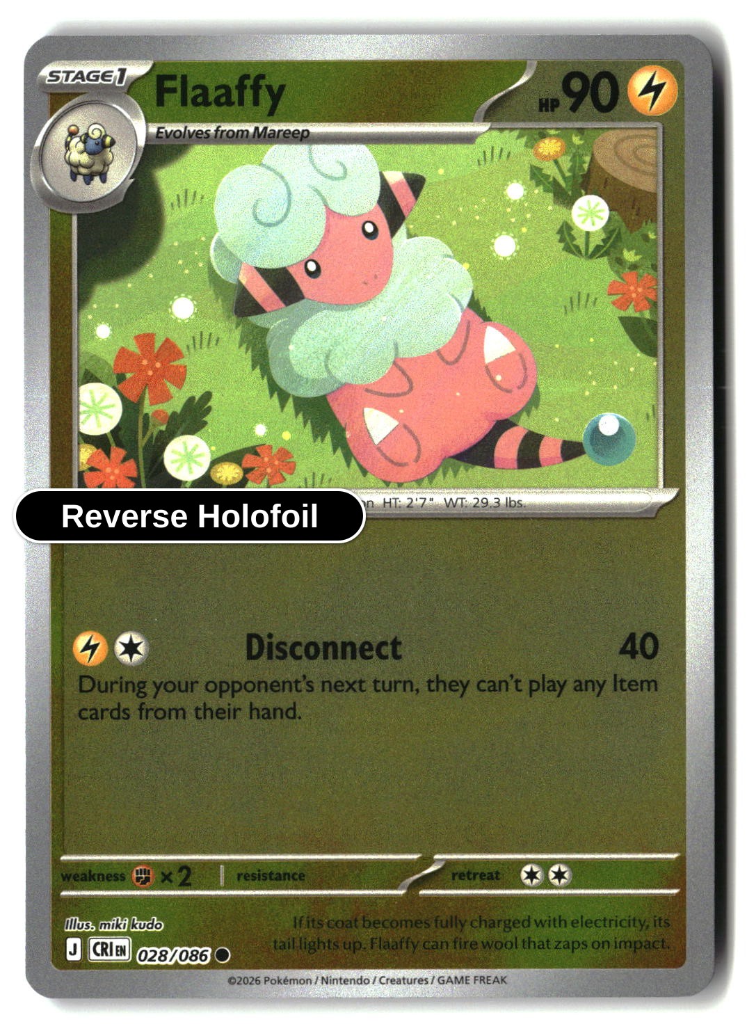 Flaaffy - 028/086 - [CRI - ME04: Chaos Rising] - Reverse Holofoil