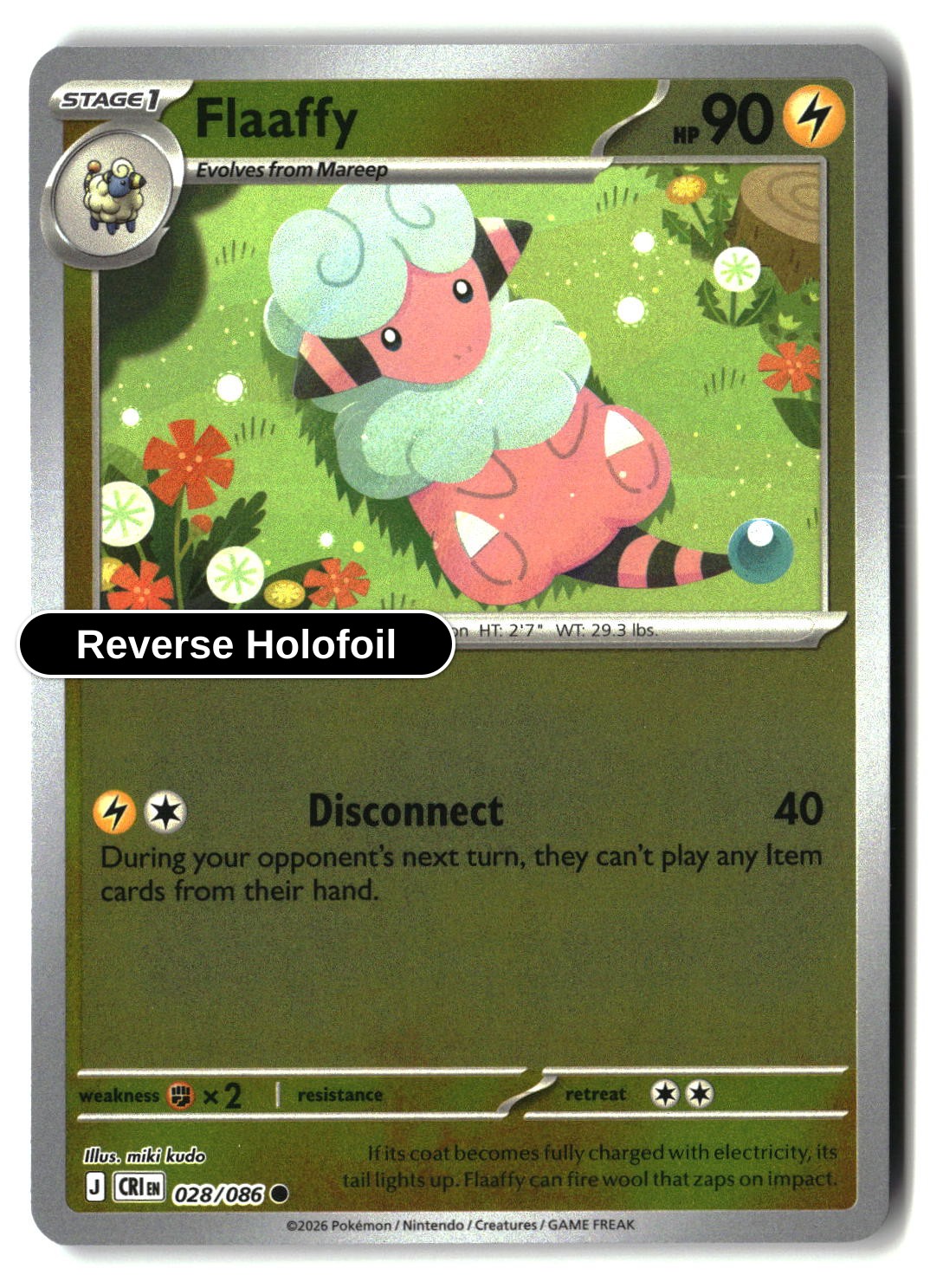 Flaaffy - 028/086 - [CRI - ME04: Chaos Rising] - Reverse Holofoil