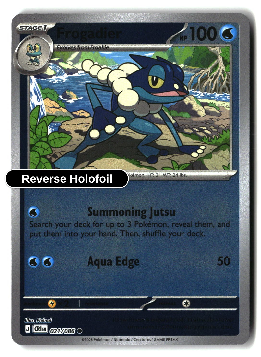 Frogadier - 021/086 - [CRI - ME04: Chaos Rising] - Reverse Holofoil