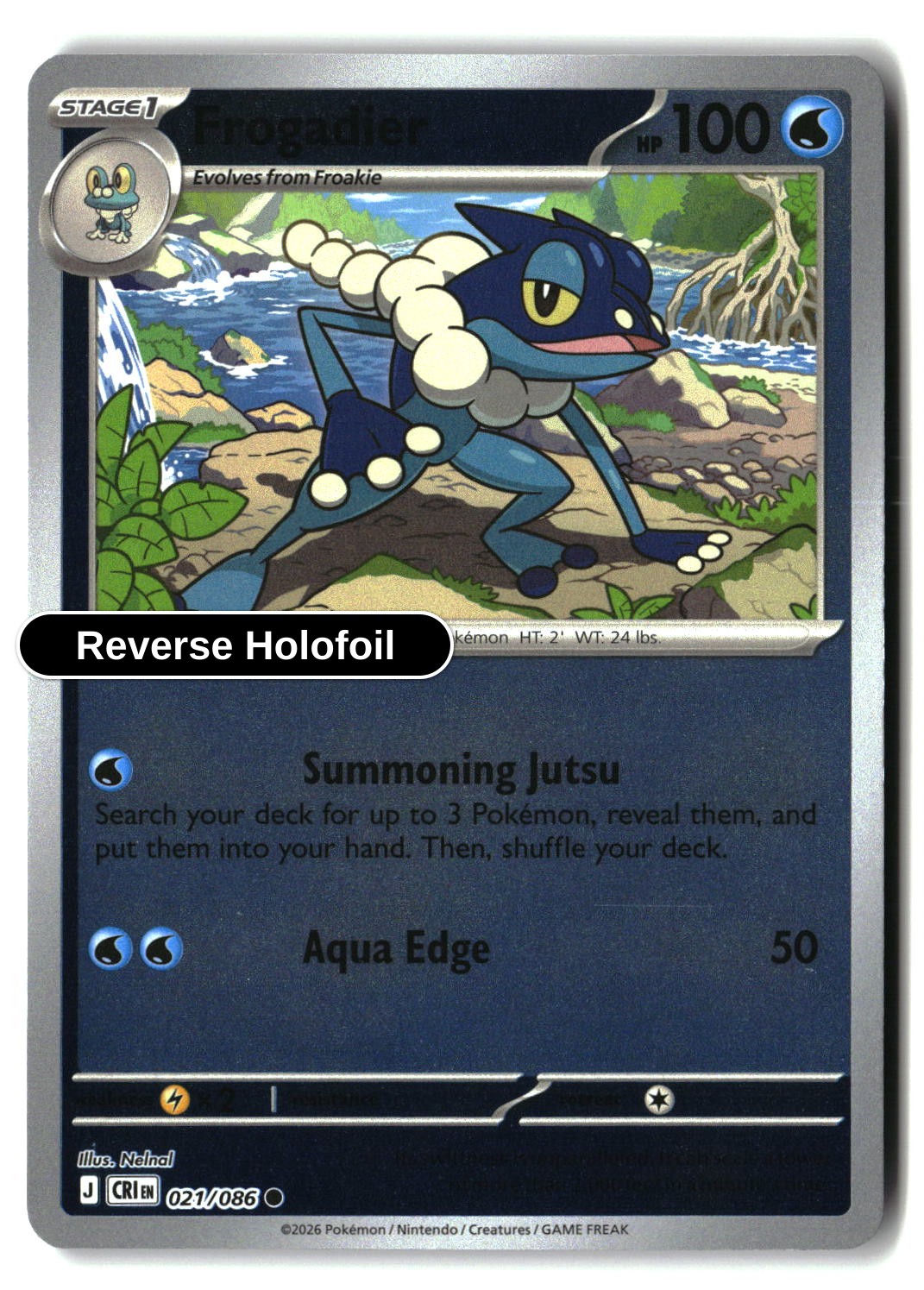 Frogadier - 021/086 - [CRI - ME04: Chaos Rising] - Reverse Holofoil