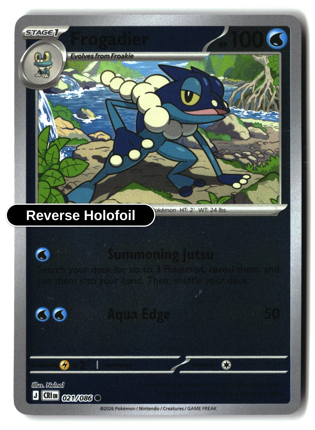 Frogadier - 021/086 - [CRI - ME04: Chaos Rising] - Reverse Holofoil
