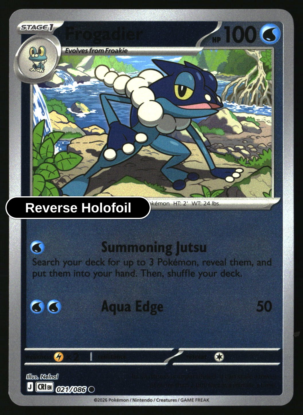Frogadier - 021/086 - [CRI - ME04: Chaos Rising] - Reverse Holofoil