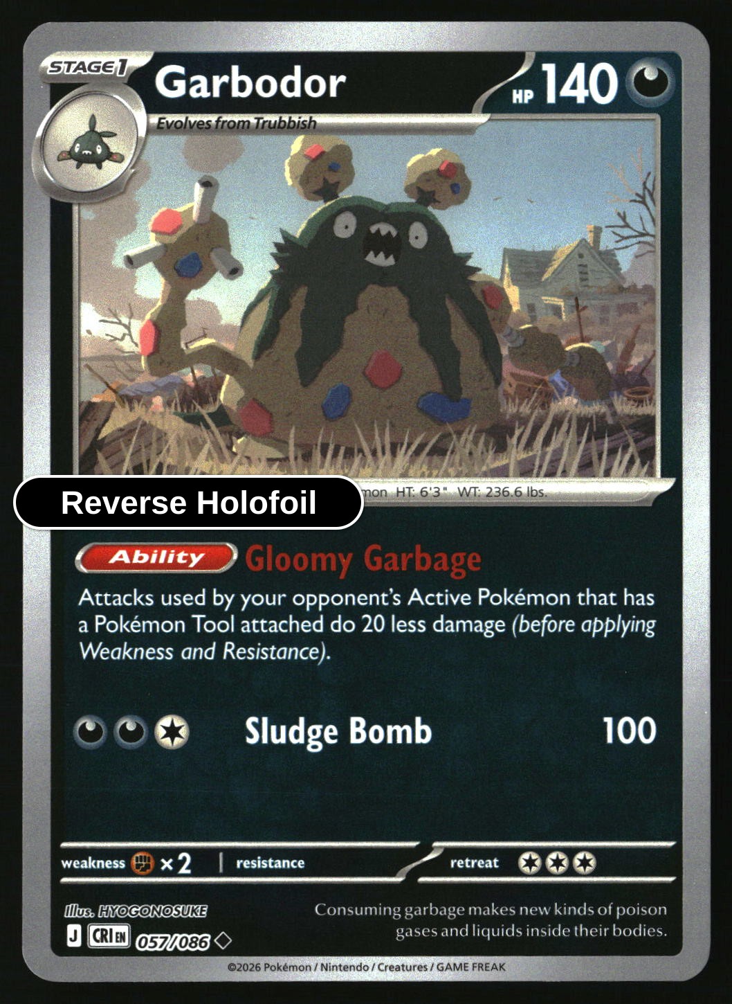 Garbodor - 057/086 - [CRI - ME04: Chaos Rising] - Reverse Holofoil