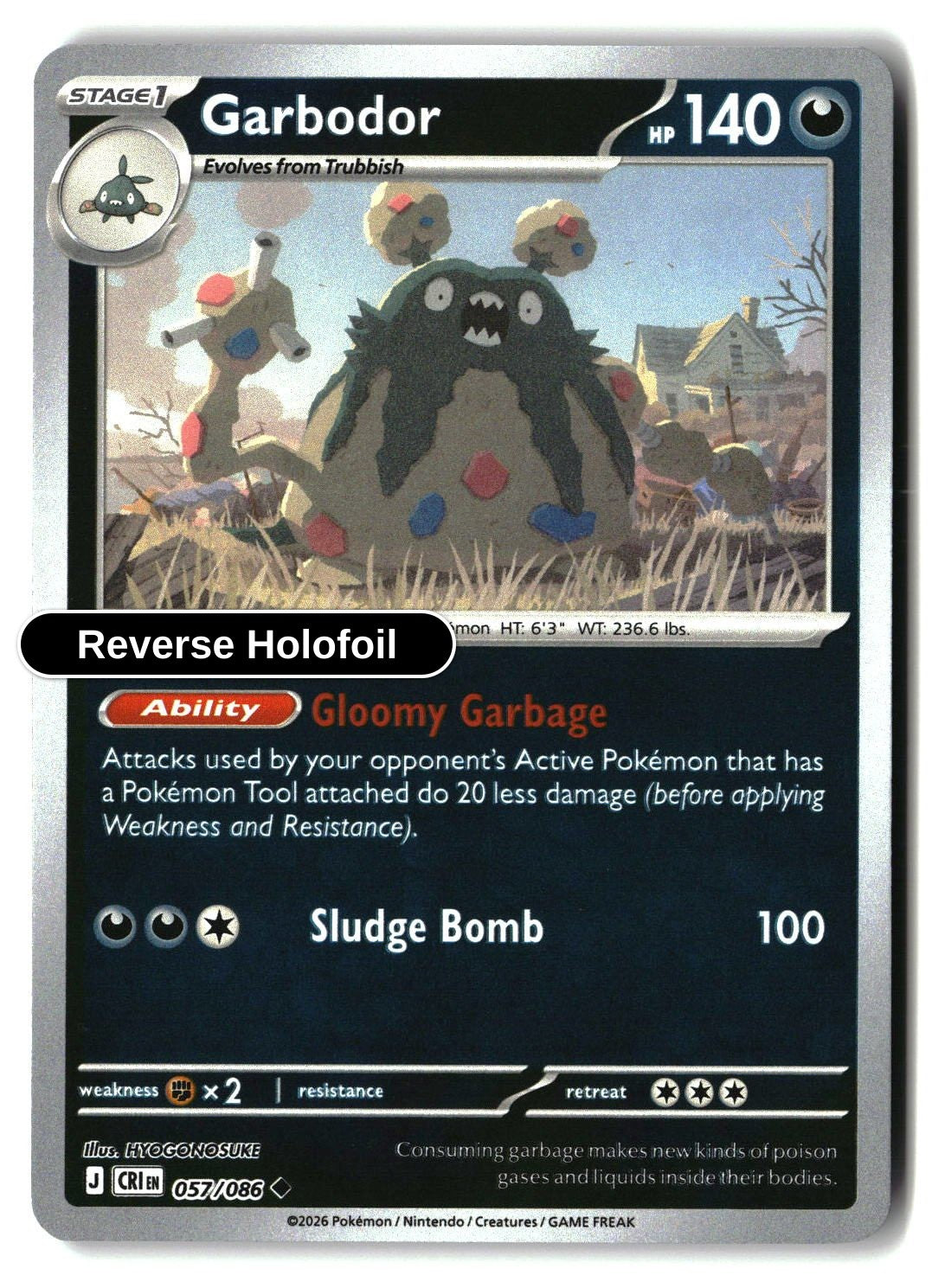 Garbodor - 057/086 - [CRI - ME04: Chaos Rising] - Reverse Holofoil