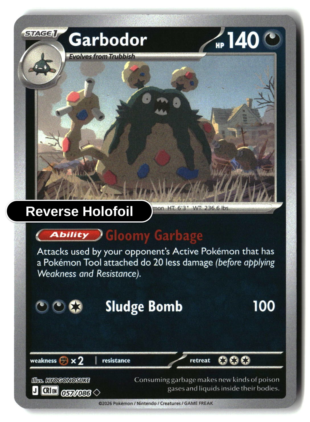 Garbodor - 057/086 - [CRI - ME04: Chaos Rising] - Reverse Holofoil