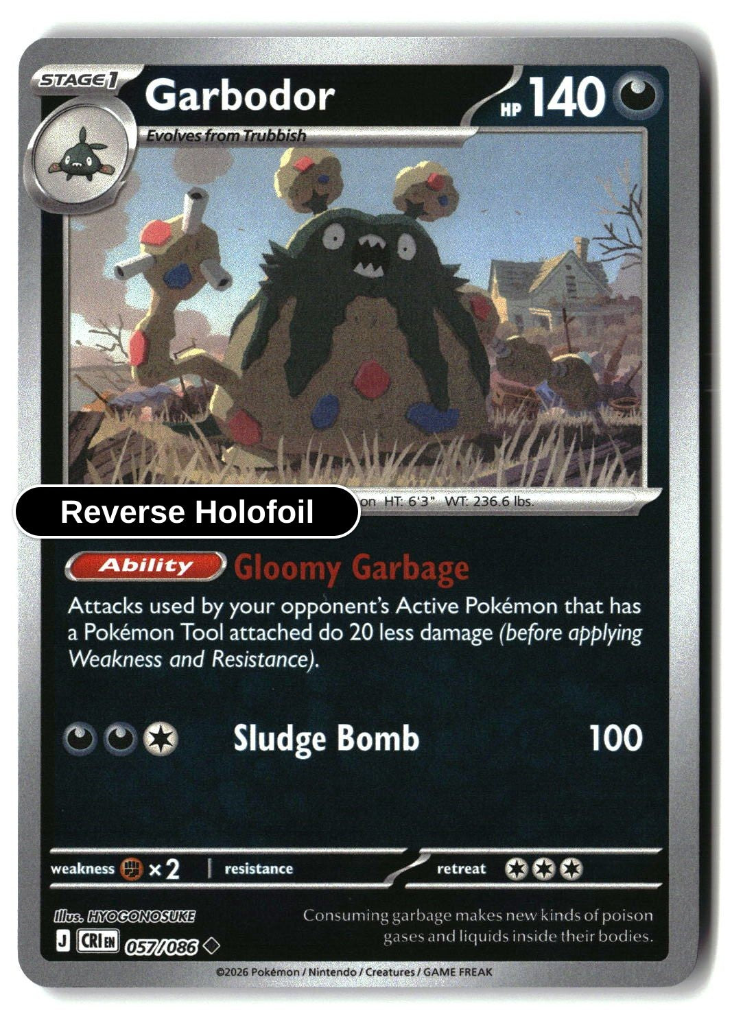 Garbodor - 057/086 - [CRI - ME04: Chaos Rising] - Reverse Holofoil