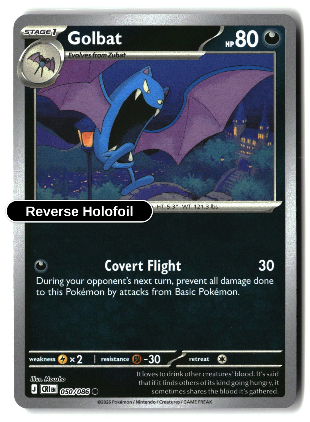 Golbat - 050/086 - [CRI - ME04: Chaos Rising] - Reverse Holofoil