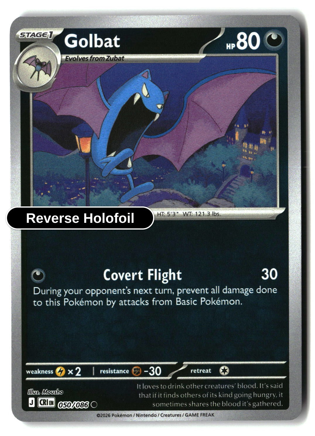 Golbat - 050/086 - [CRI - ME04: Chaos Rising] - Reverse Holofoil