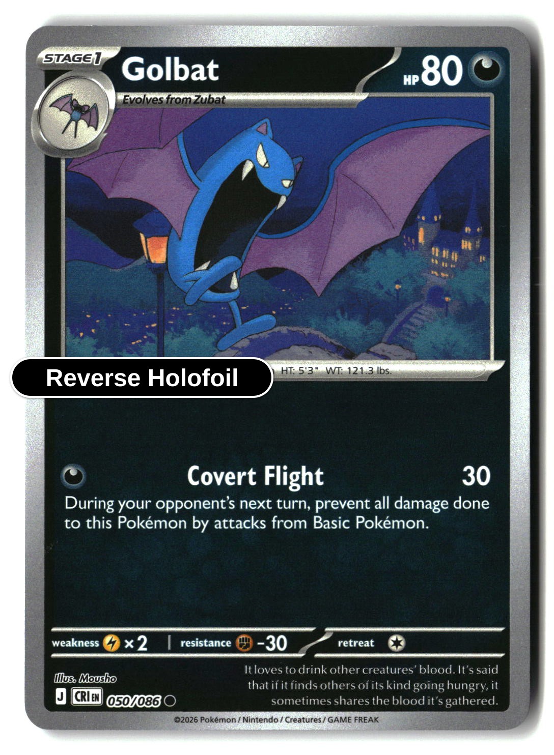 Golbat - 050/086 - [CRI - ME04: Chaos Rising] - Reverse Holofoil