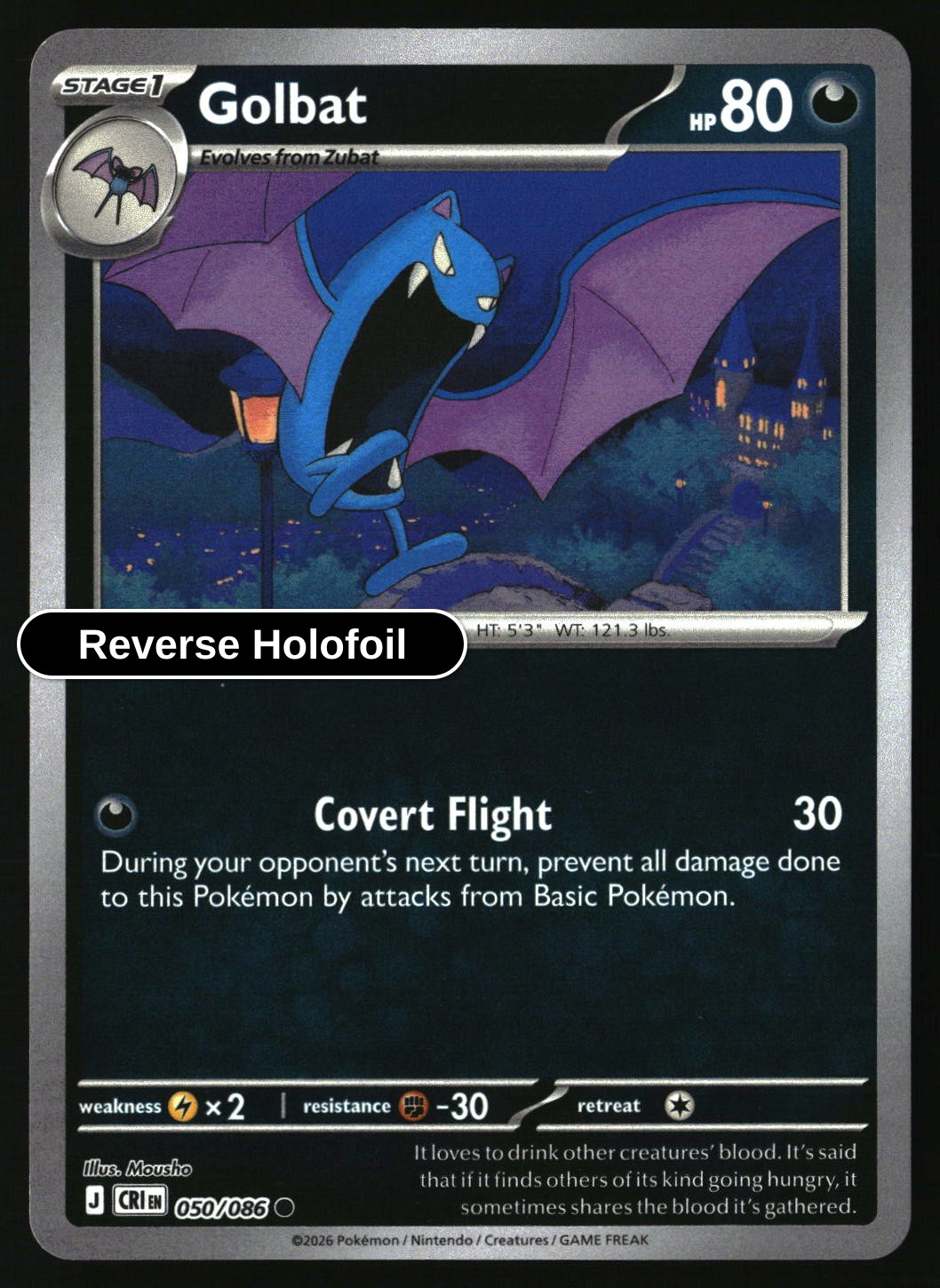 Golbat - 050/086 - [CRI - ME04: Chaos Rising] - Reverse Holofoil