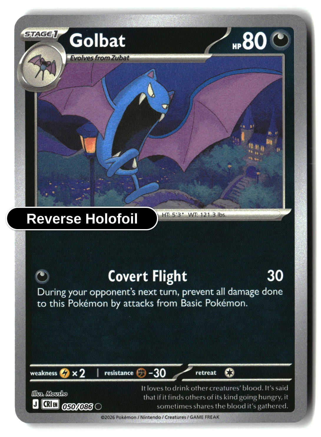 Golbat - 050/086 - [CRI - ME04: Chaos Rising] - Reverse Holofoil