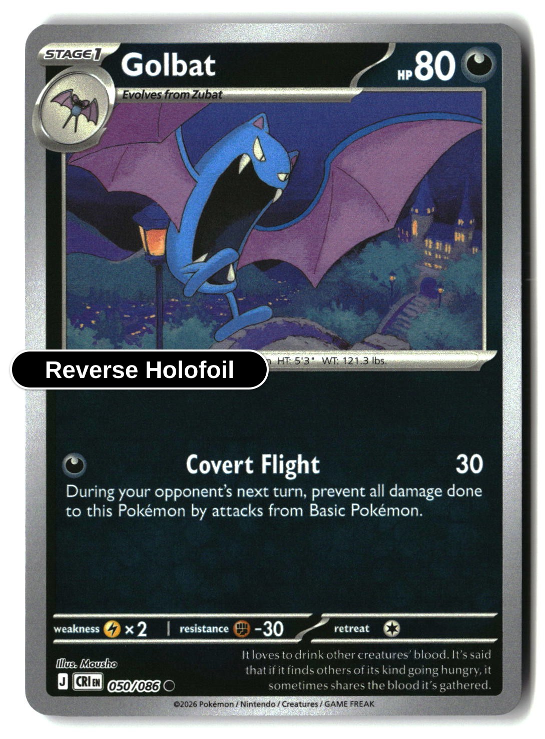 Golbat - 050/086 - [CRI - ME04: Chaos Rising] - Reverse Holofoil