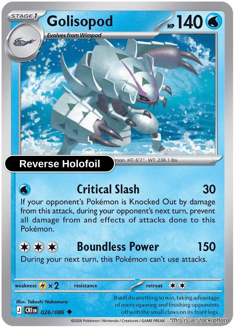 Golisopod - 026/086 - [CRI - ME04: Chaos Rising] - Reverse Holofoil