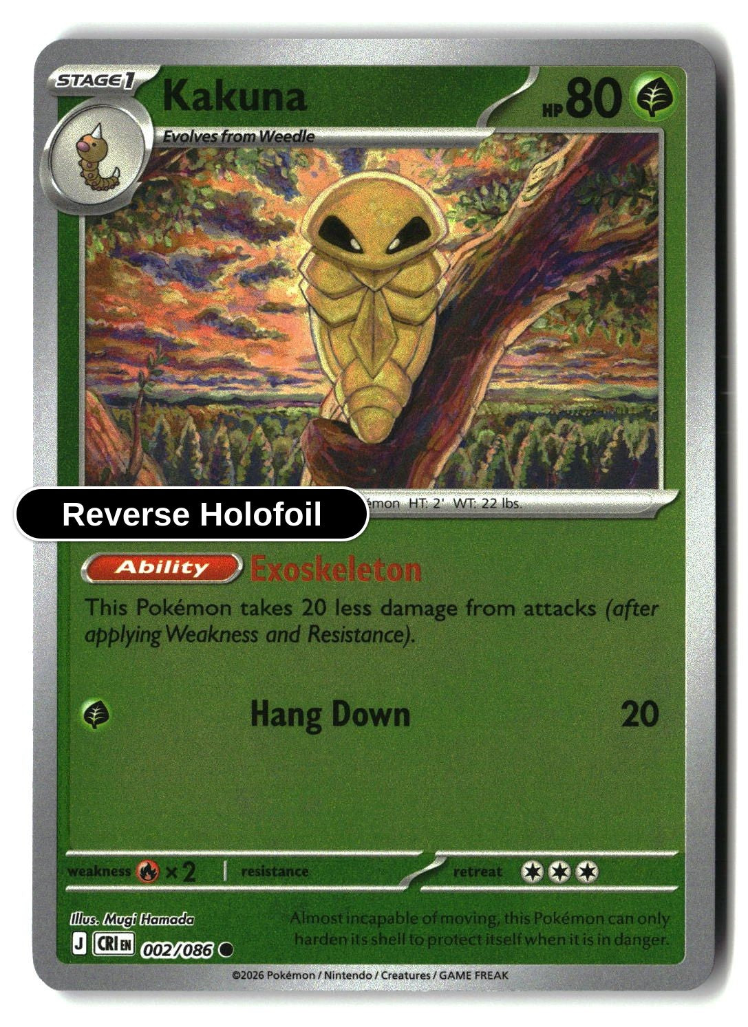 Kakuna - 002/086 - [CRI - ME04: Chaos Rising] - Reverse Holofoil