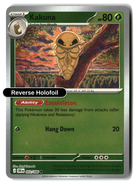 Kakuna - 002/086 - [CRI - ME04: Chaos Rising] - Reverse Holofoil
