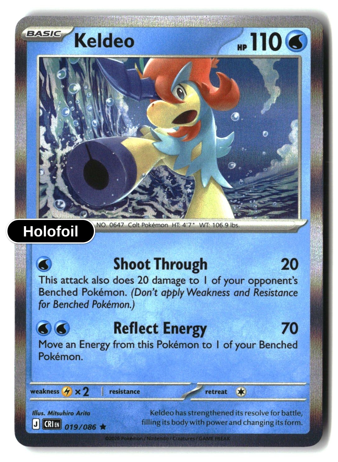 Keldeo - 019/086 - [CRI - ME04: Chaos Rising] - Holofoil
