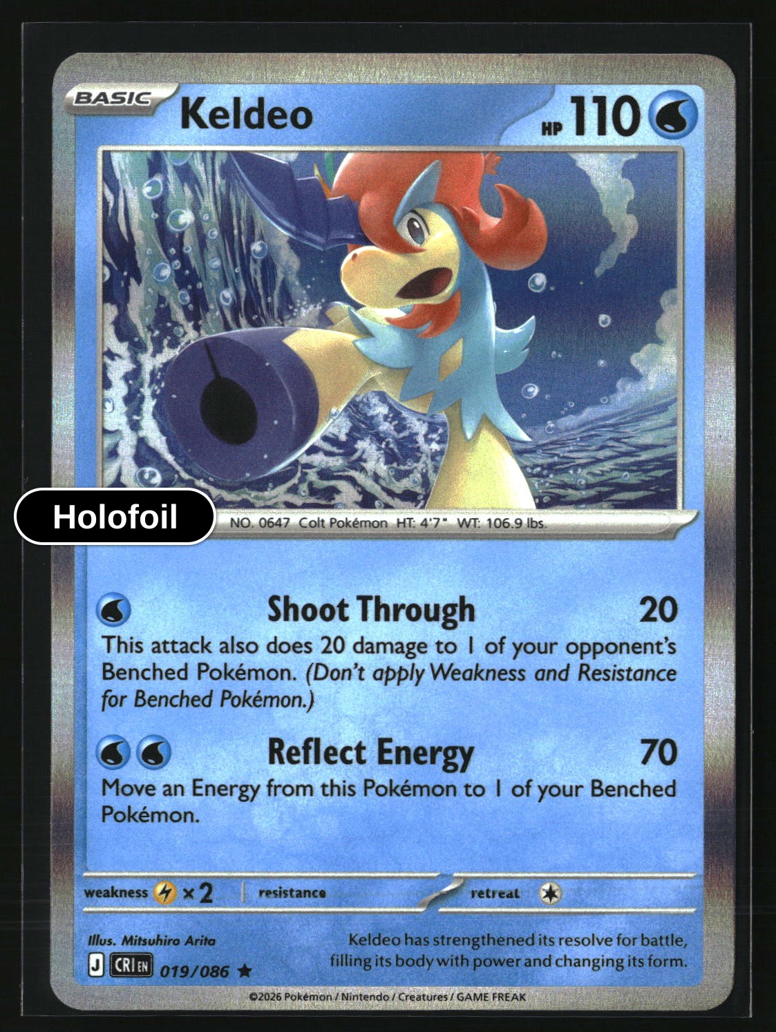 Keldeo - 019/086 - [CRI - ME04: Chaos Rising] - Holofoil