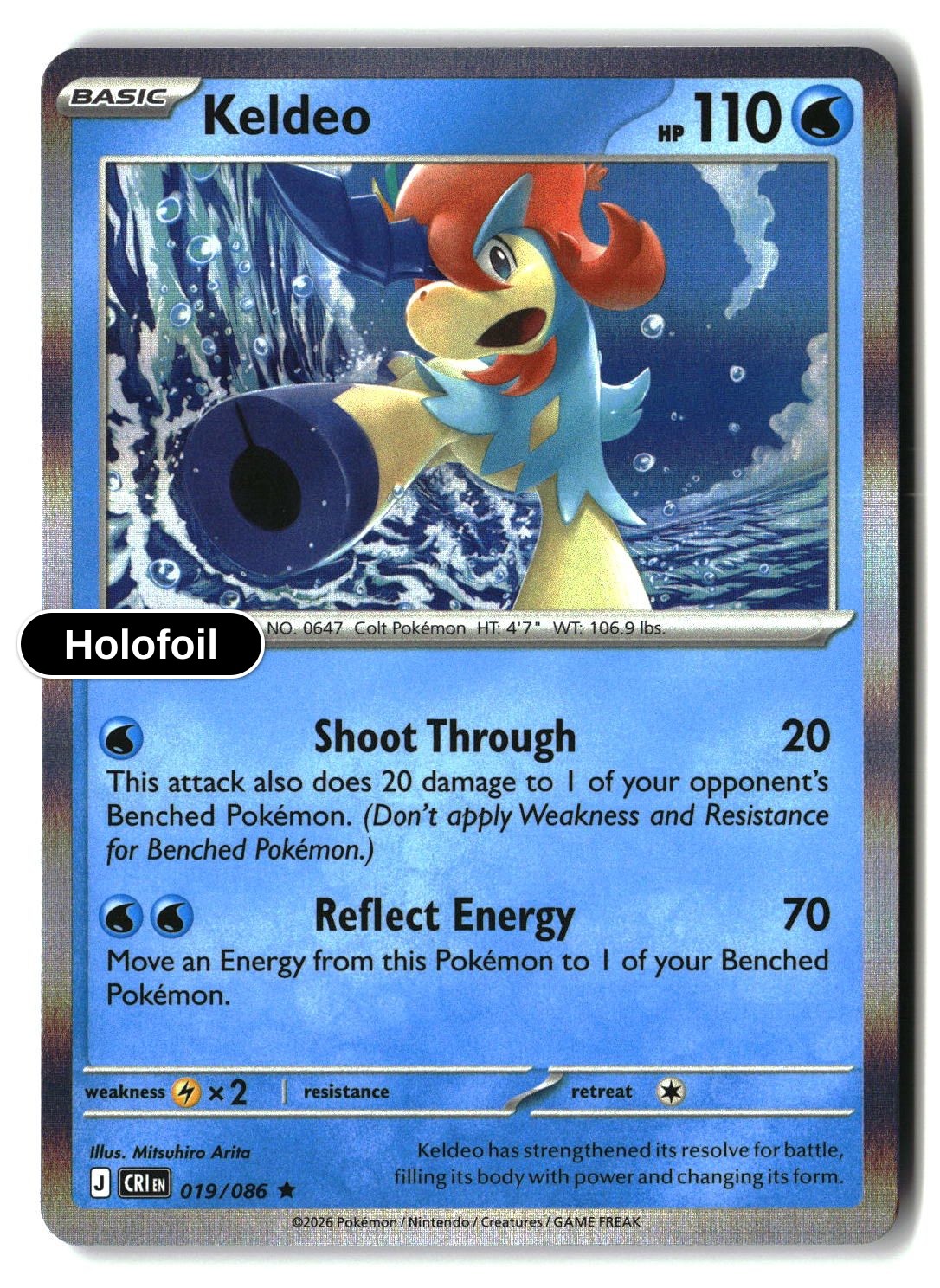Keldeo - 019/086 - [CRI - ME04: Chaos Rising] - Holofoil