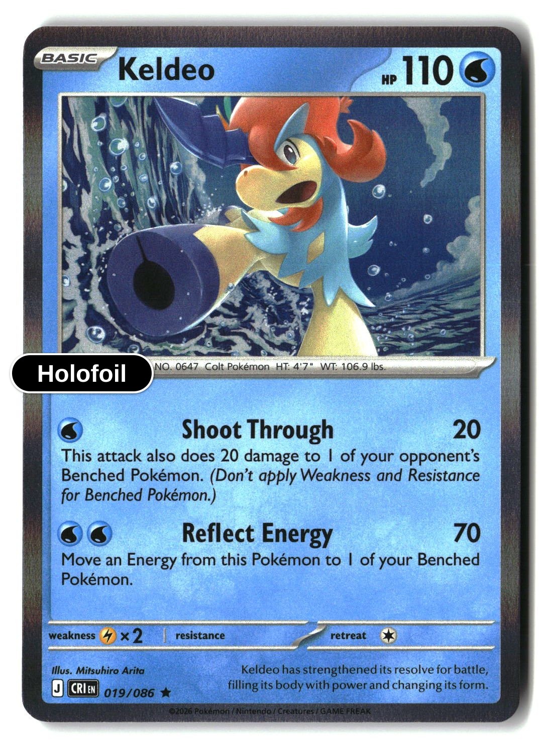 Keldeo - 019/086 - [CRI - ME04: Chaos Rising] - Holofoil