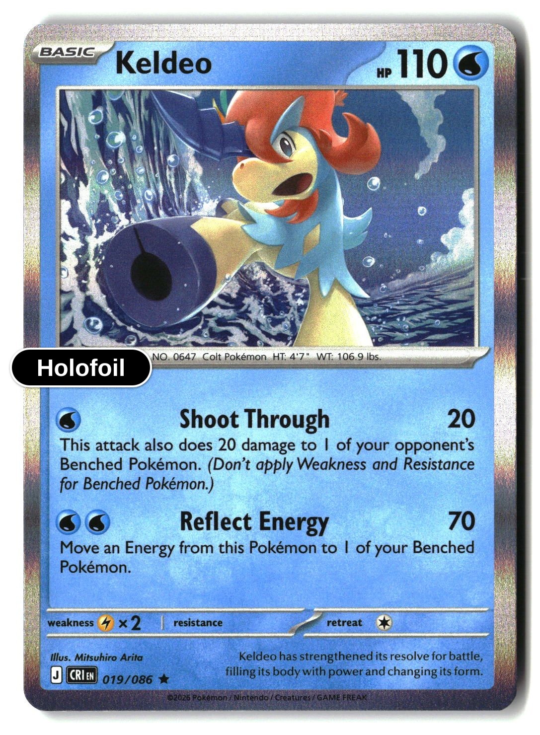 Keldeo - 019/086 - [CRI - ME04: Chaos Rising] - Holofoil