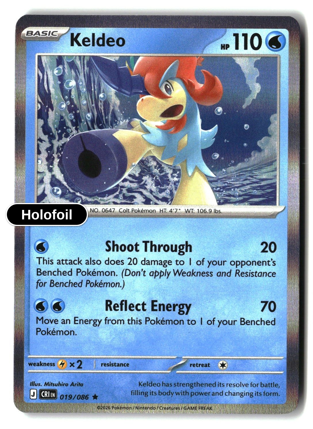 Keldeo - 019/086 - [CRI - ME04: Chaos Rising] - Holofoil